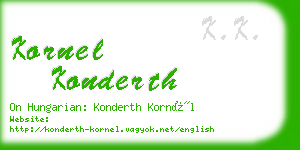 kornel konderth business card